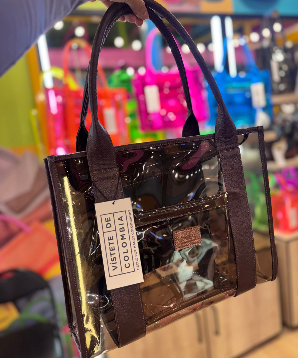 Bolso Tote transparente Ocre - Imagen 2