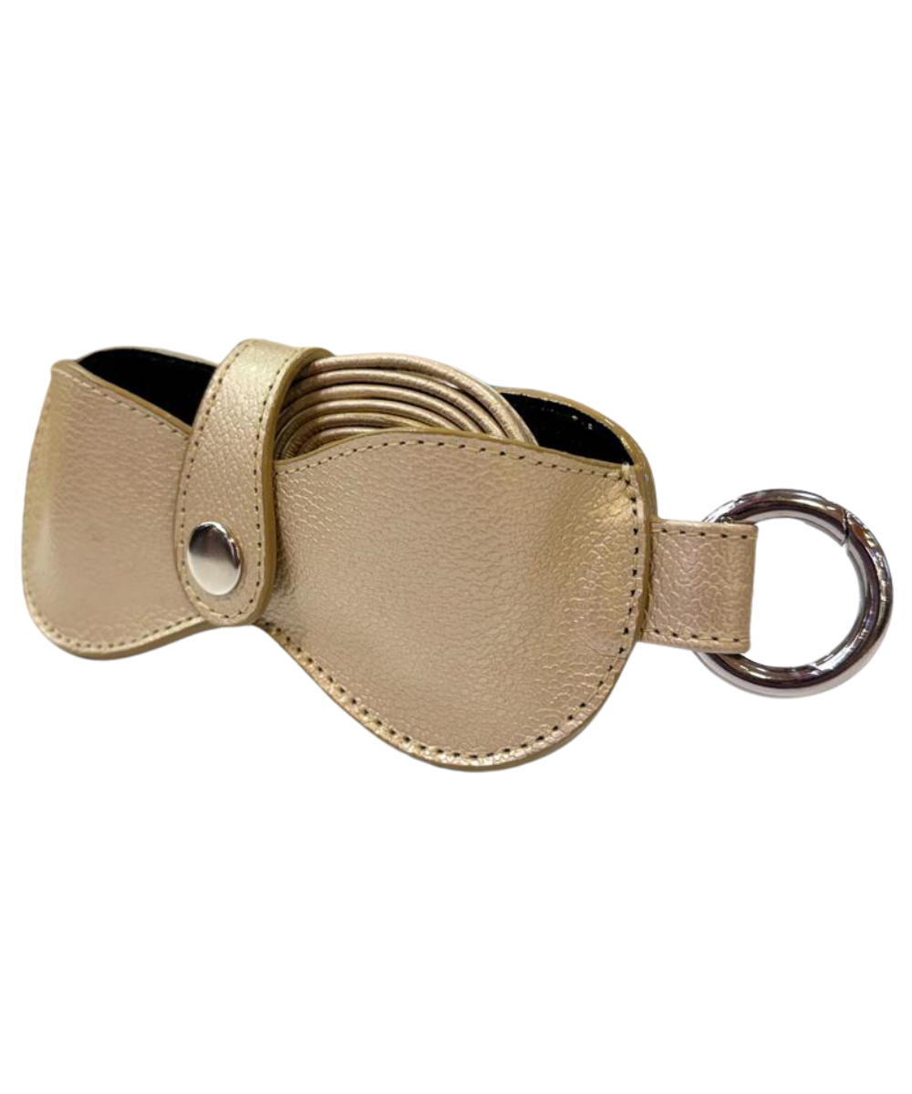 Estuche para gafas en cuero - Portagafas en cuero dorado