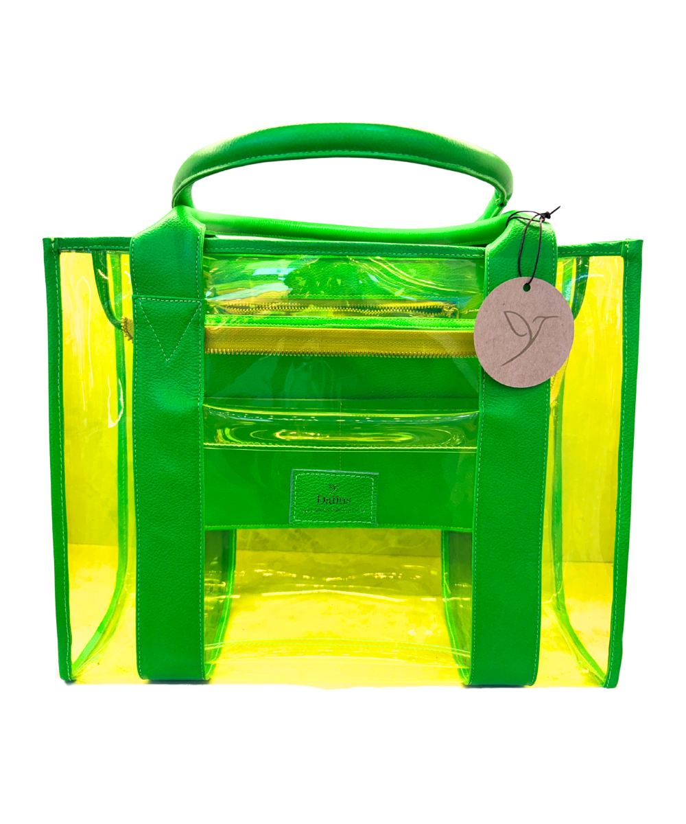 // Pre Order // Bolso Tote transparente Pistacho