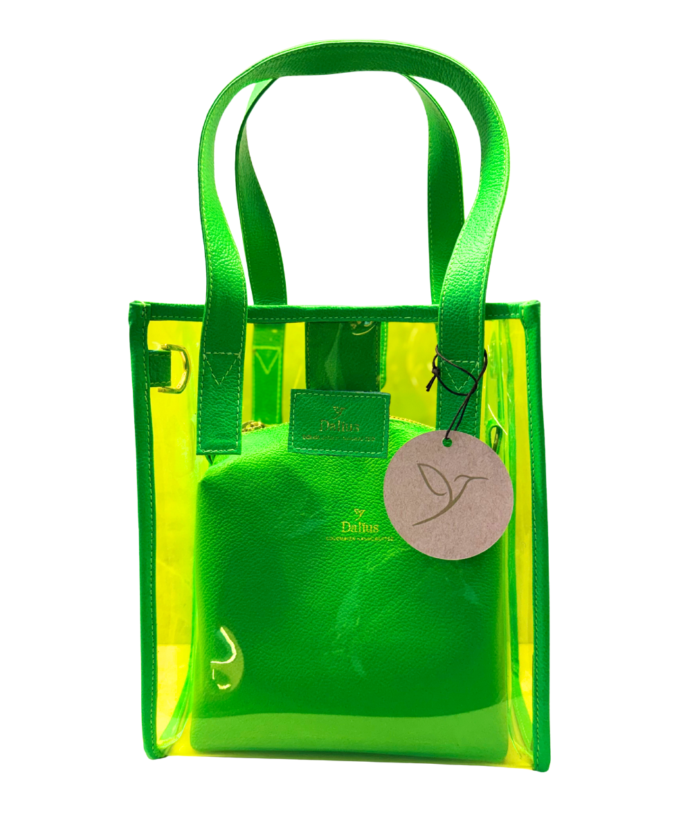 Mini bolso transparente verde lima