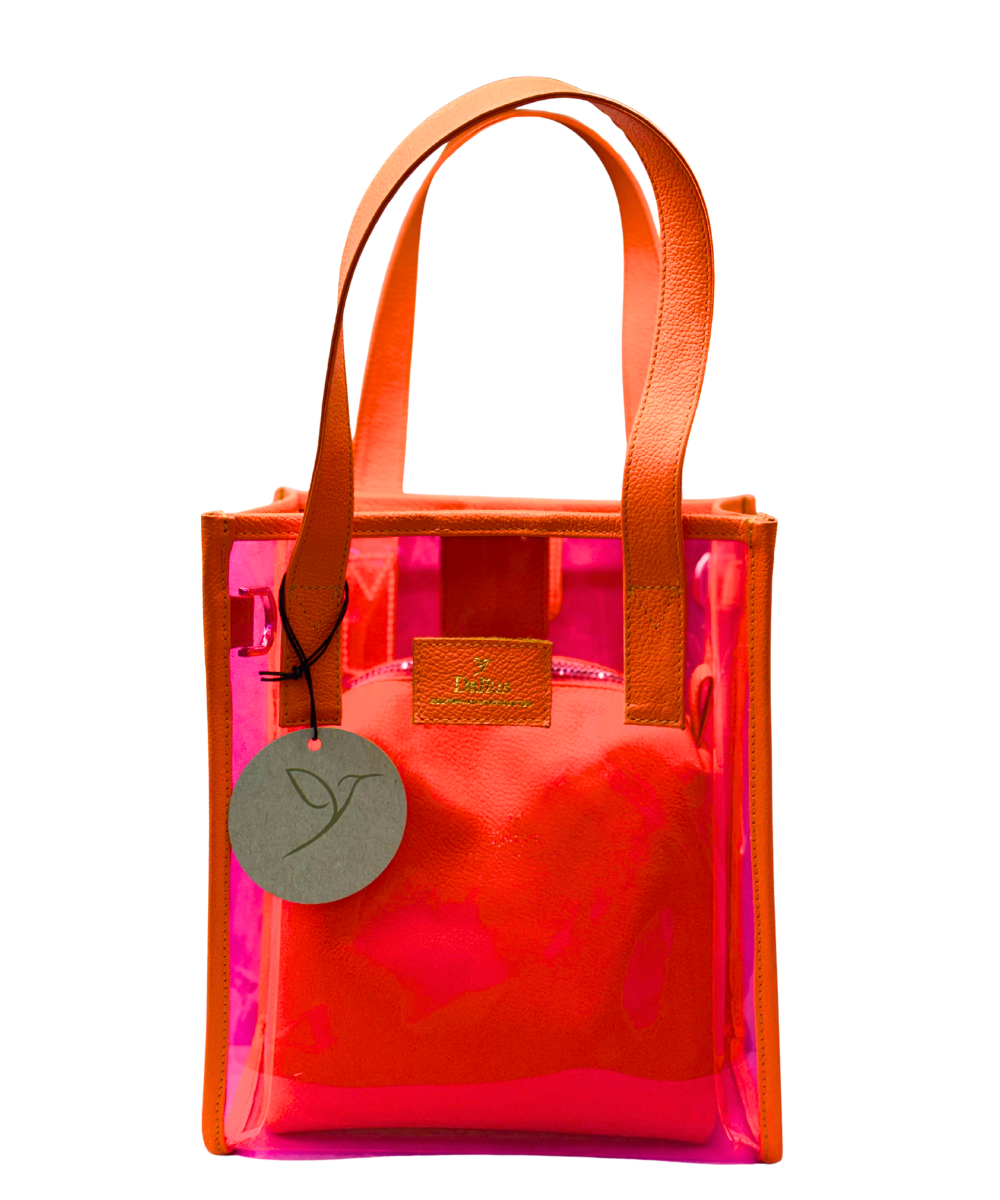 Mini Bolso Transparente Coral