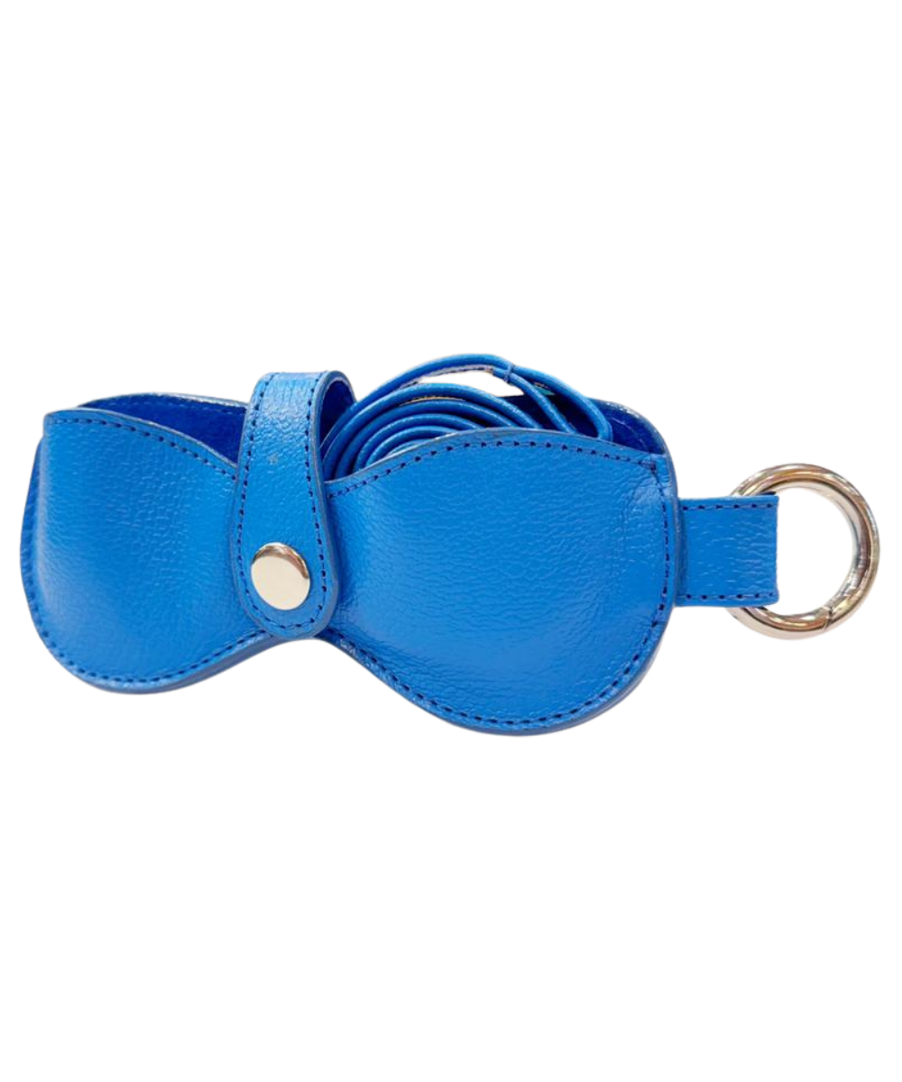 Estuche para gafas en cuero - Portagafas Azul Eléctrico