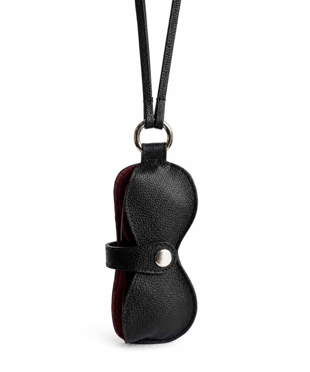 Portagafas tipo collar en cuero Negro Eclipse