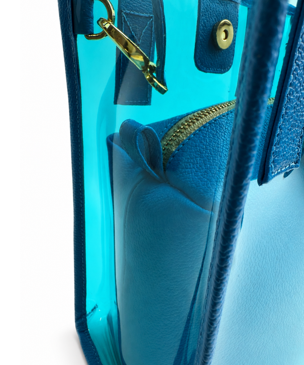 Bolso Transparente Mediano Azul - Imagen 4