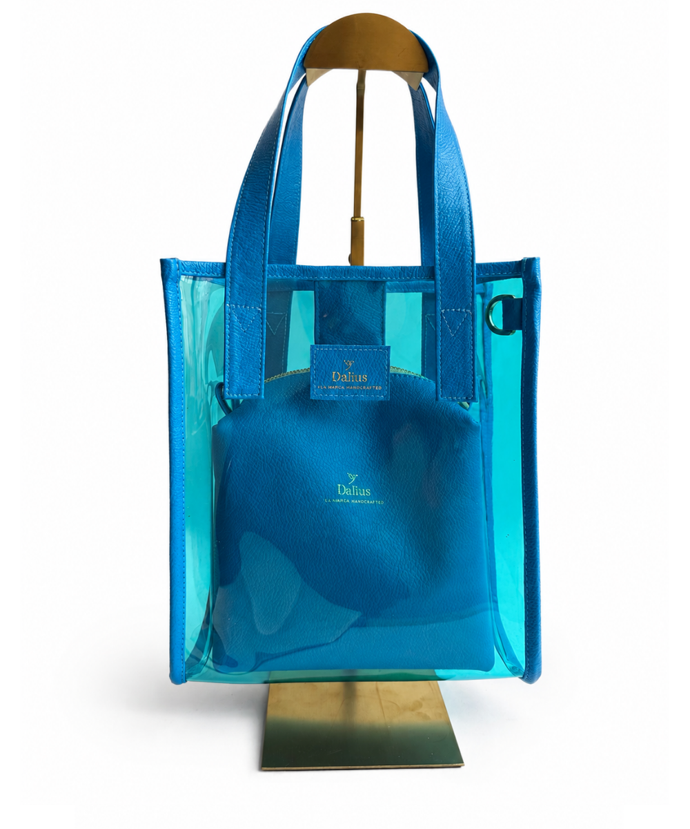 Bolso Transparente Mediano Azul