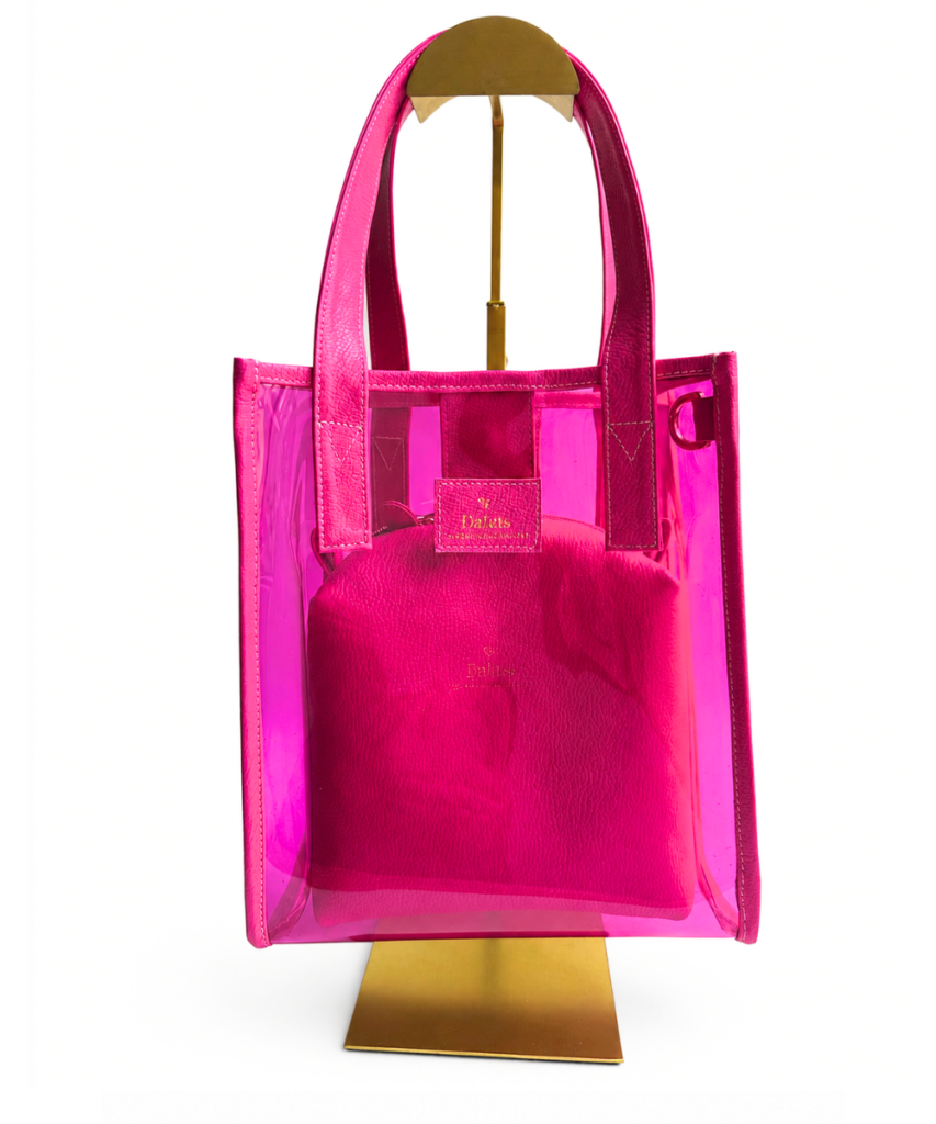 Bolso Transparente Mediano Fucsia
