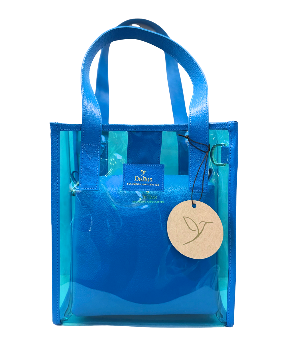 Mini Bolso Transparente azul aqua