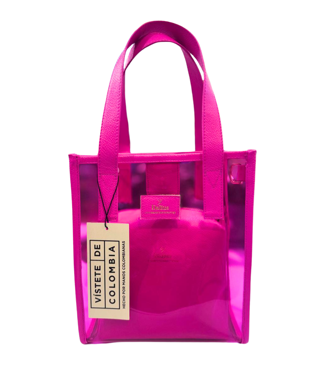 Mini Bolso Transparente Fucsia
