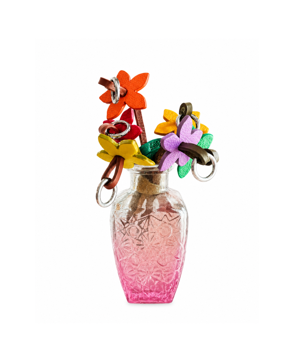 Charm Flores del Campo en Cuero para Bolsos