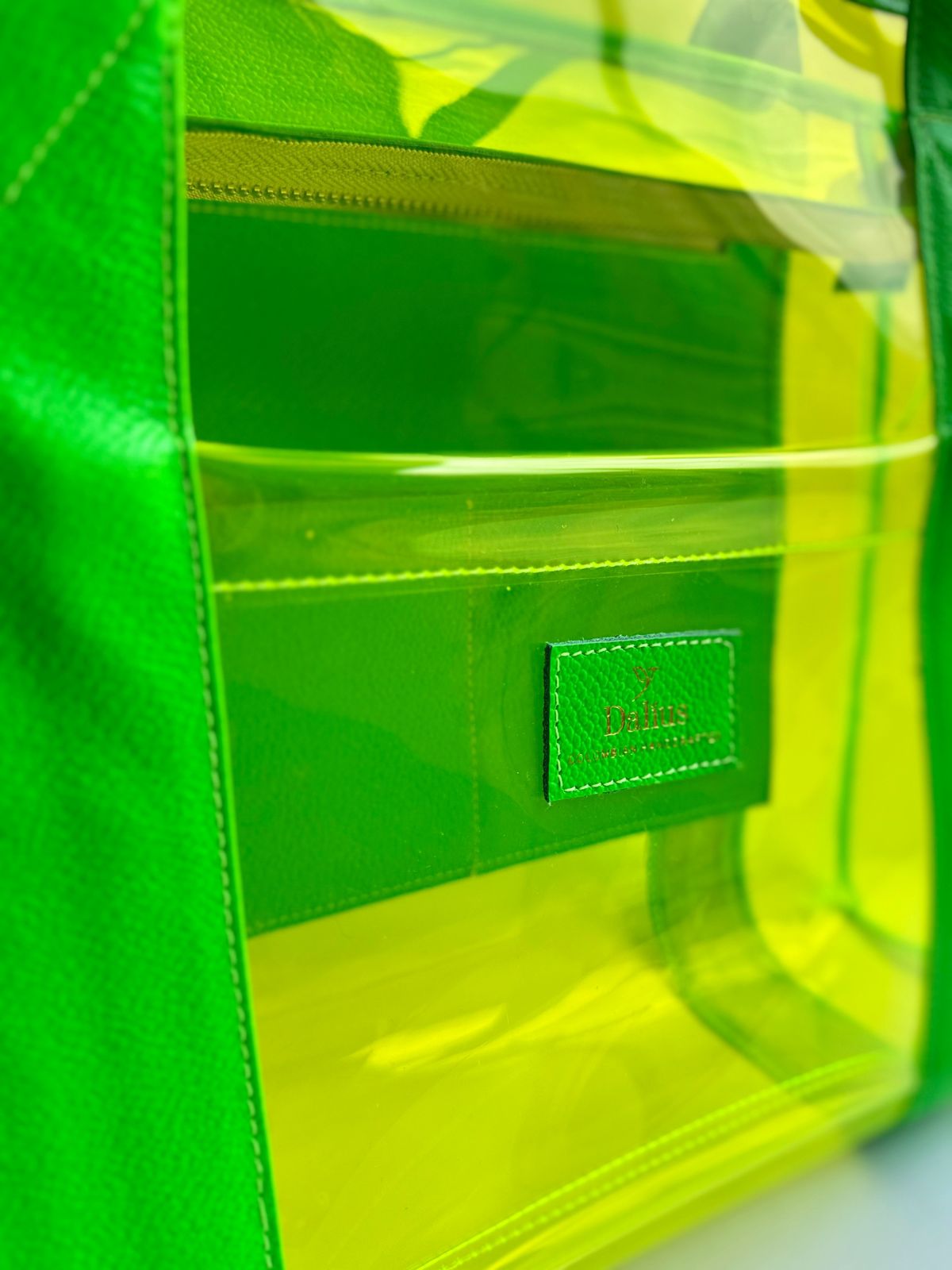 Bolso Tote transparente verde neón - Imagen 4