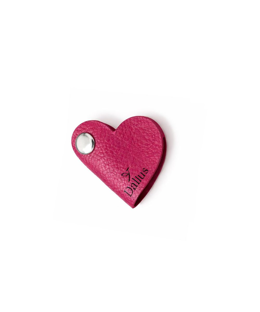 Portacables en cuero Oh My Love – Corazón Dalius fucsia