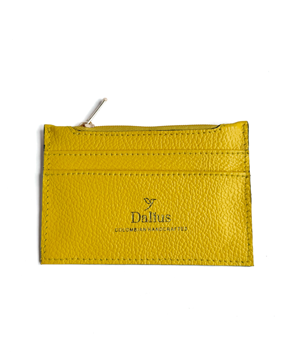 Mini Tarjeteros en cuero amarillo