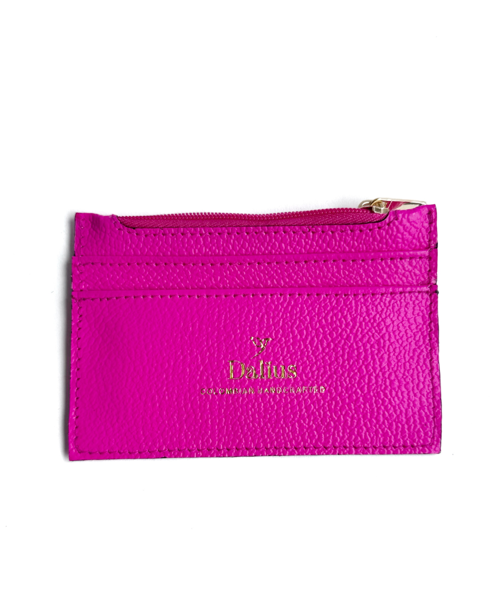 Mini Tarjeteros en cuero fucsia