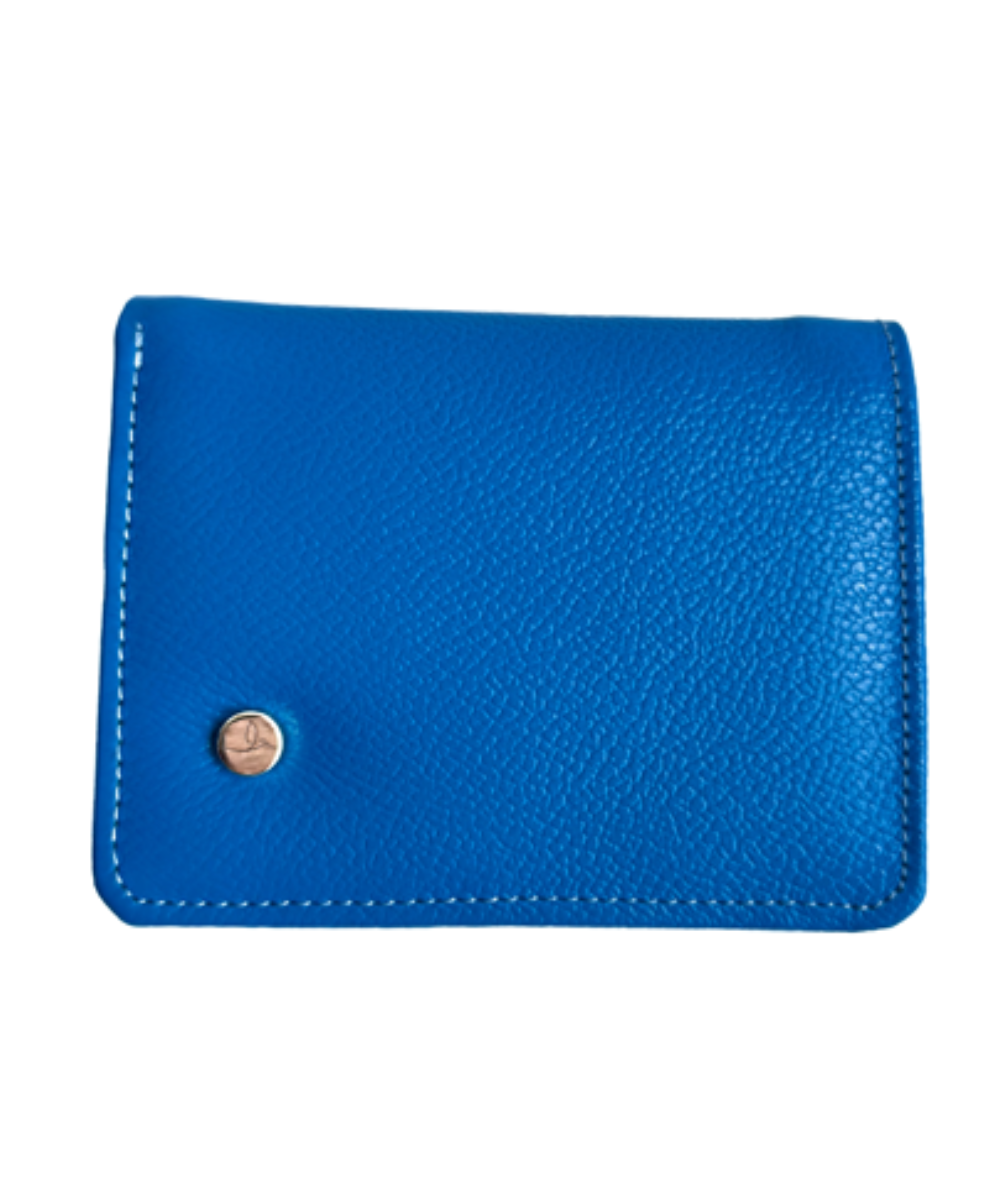 Billetera para mujer en cuero azul cobalto