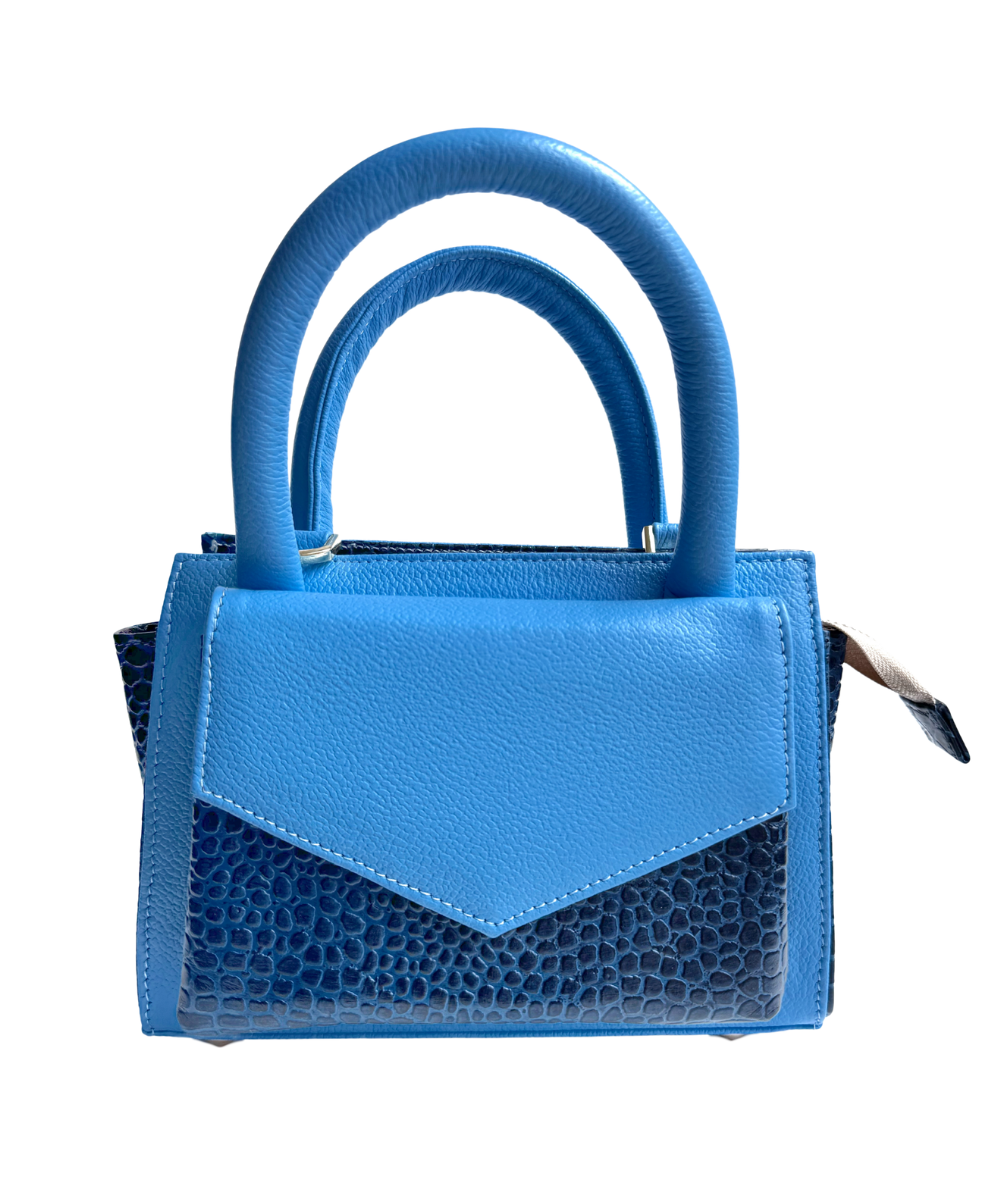 Bolso en cuero - MiniBag Indigo Texturizado