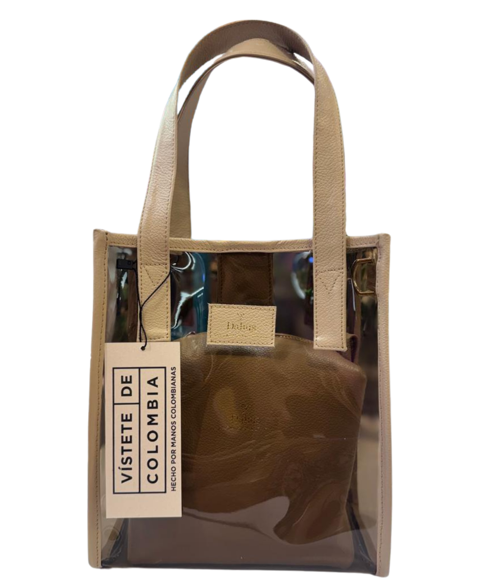 Mini Bolso Transparente beige
