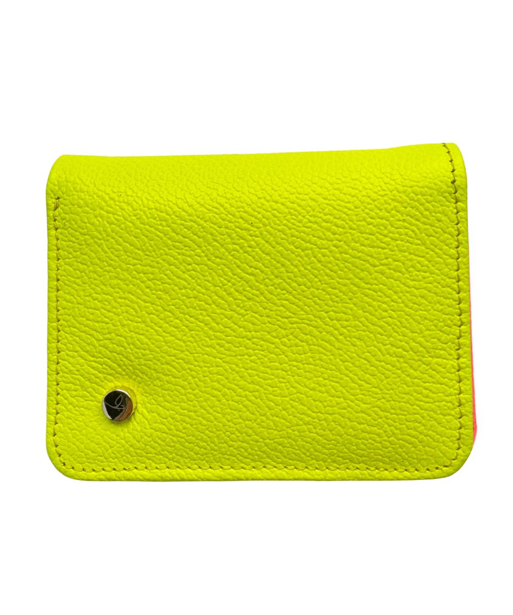 Billetera para mujer en cuero Amarillo neón