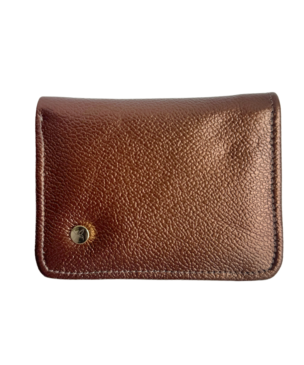 Billetera para mujer en cuero ocre