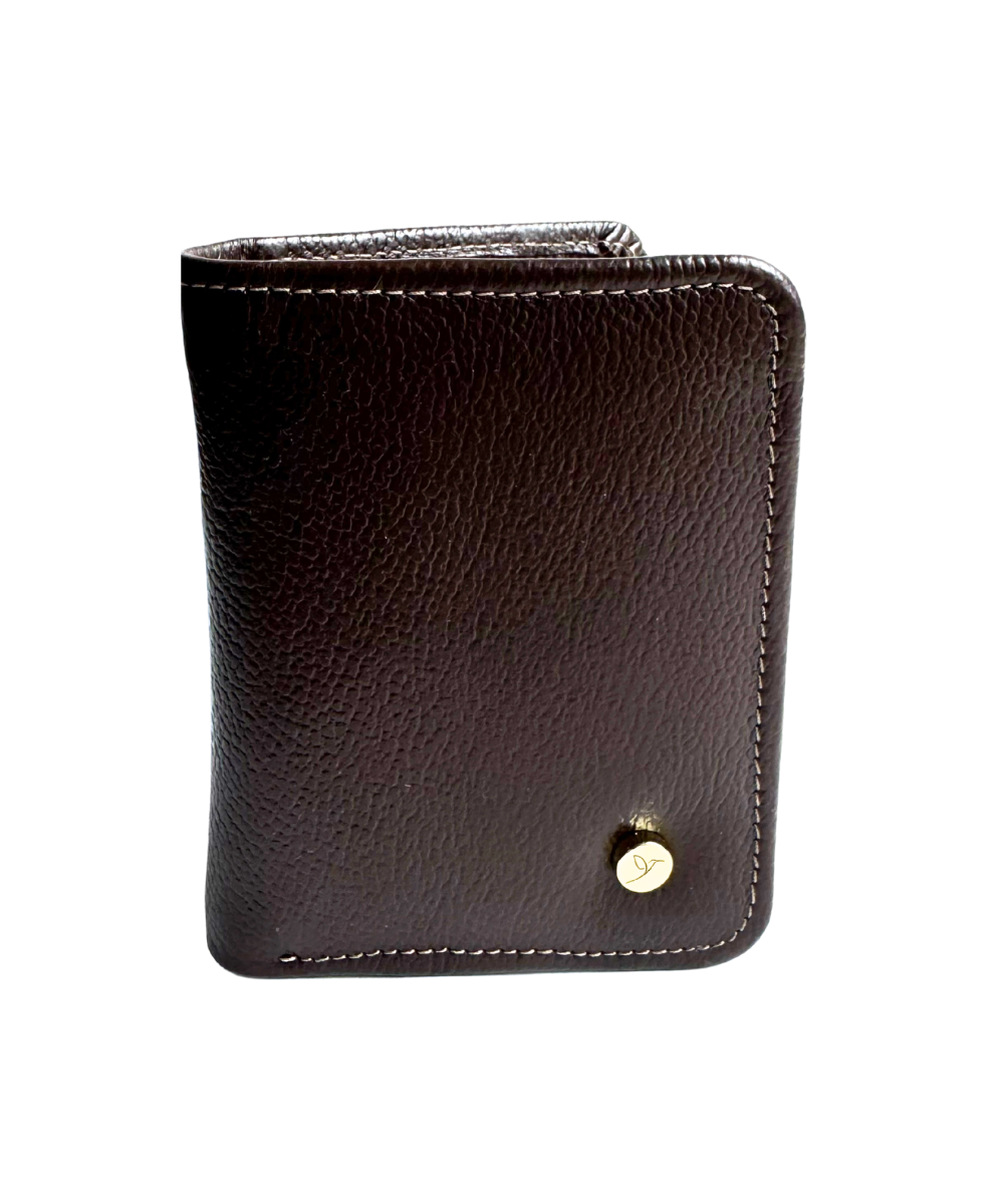 Billetera para mujer en cuero café wood