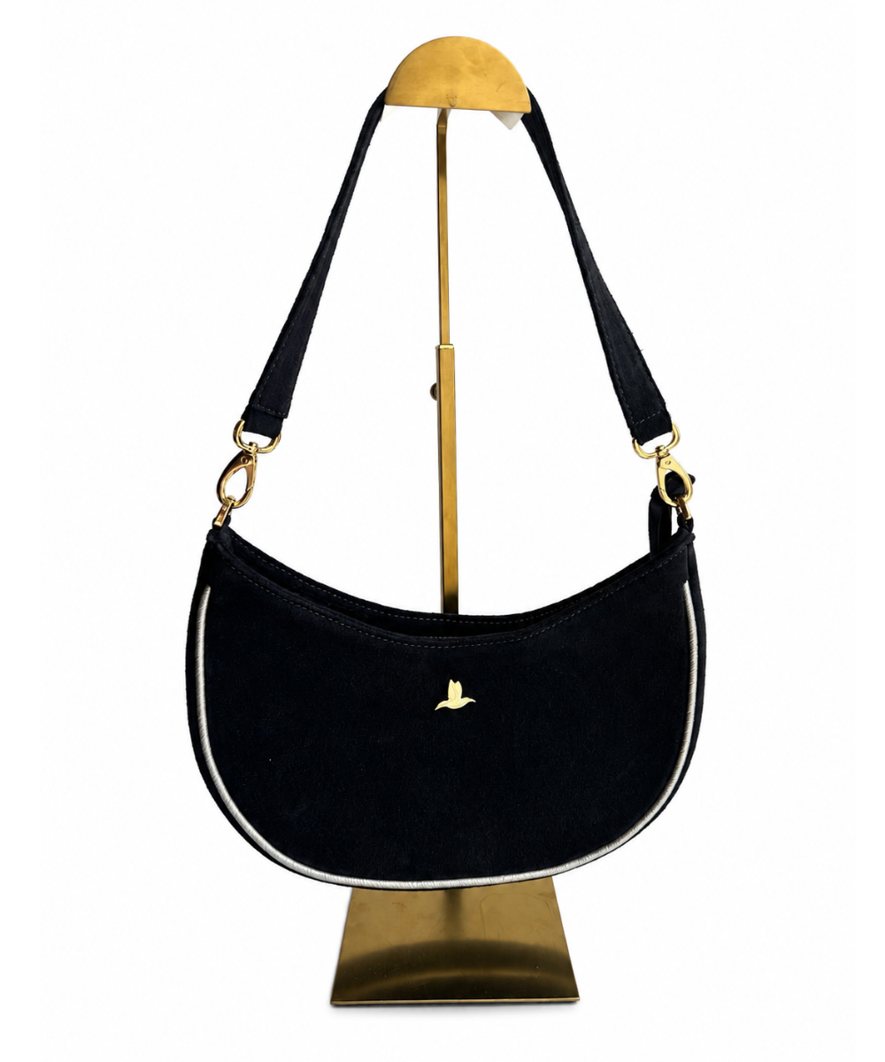 Bolso Hobo Negro Eclipse en Cuero Ante