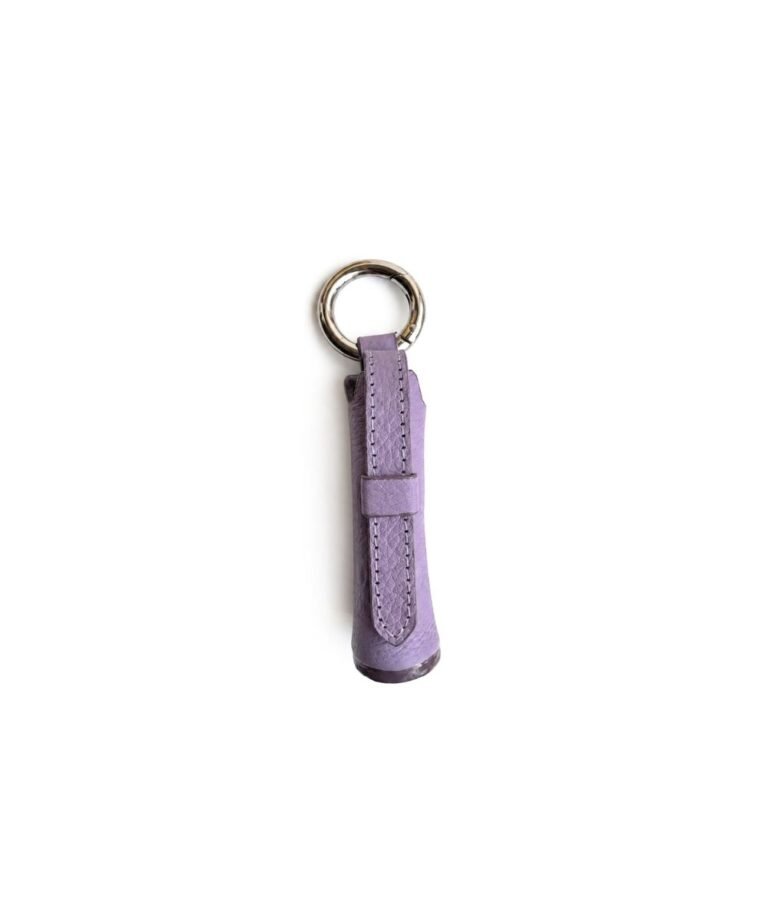 Lipstick Charm Lila porta labial en cuero