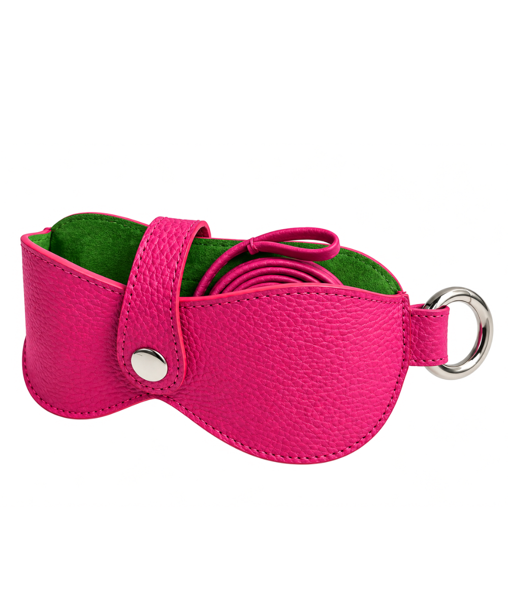 Estuche de Gafas Maxi Fucsia en Cuero