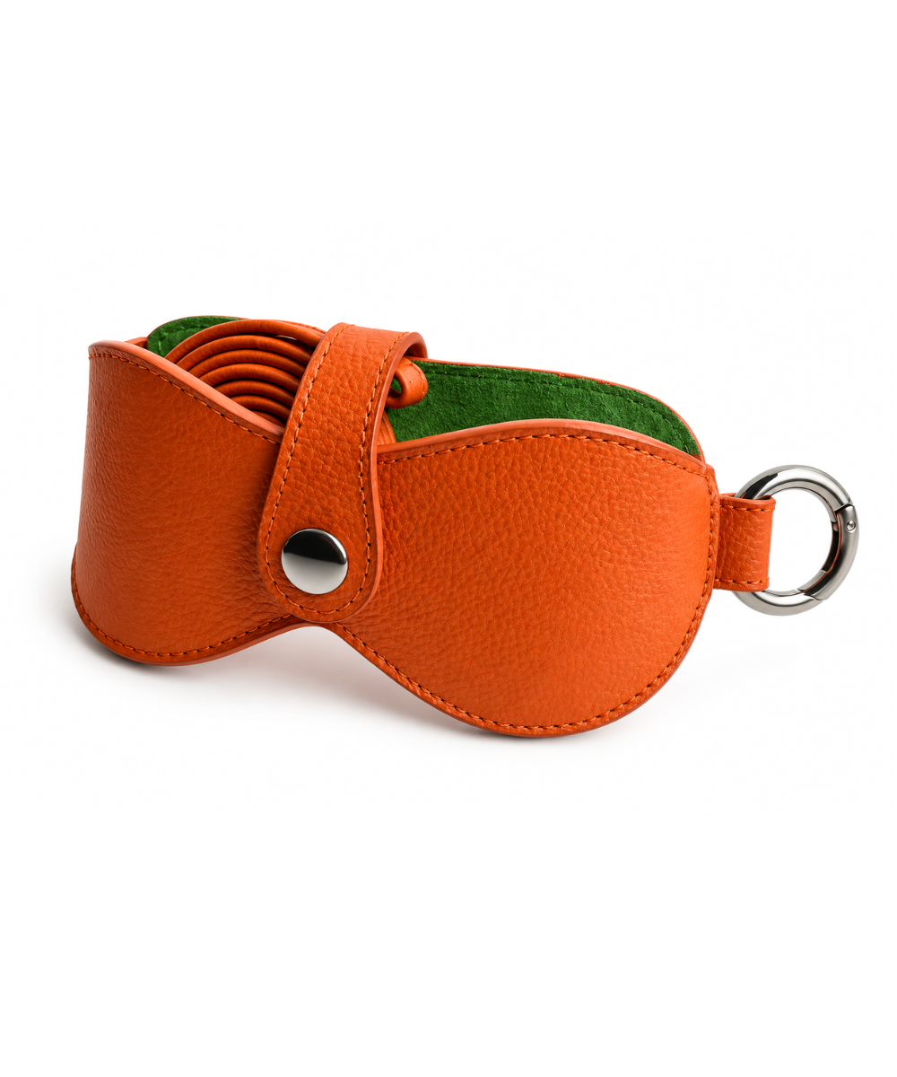Estuche para Gafas Maxi Naranja en Cuero