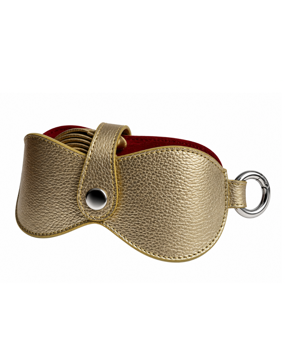 Estuche para Gafas Maxi Dorado en Cuero
